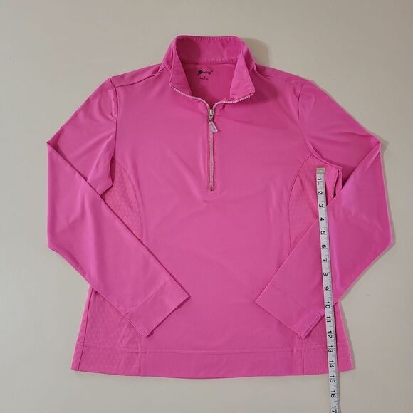 Swing Women's Pink Long Sleeve 1/4 Zip Pullover - Picture 5 of 13